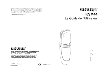 Shure KSM44 Manuel du propriétaire | Fixfr