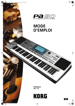 Korg PA50 Manuel du propriétaire