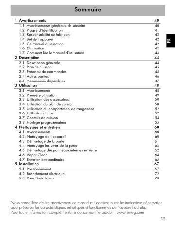 Smeg SCD90CMX9 Manuel du propriétaire | Fixfr