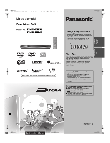 DMR-EH49 | Panasonic DMR-EH59 Manuel du propriétaire | Fixfr