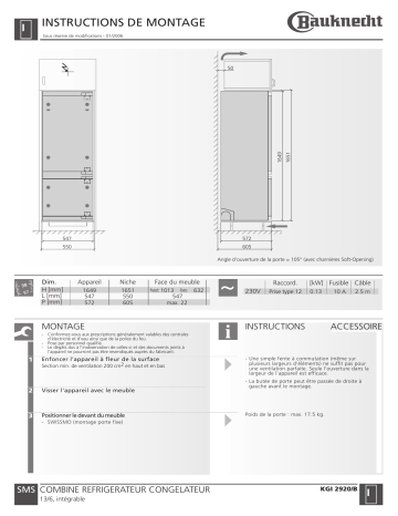 Bauknecht KGI 2920 Manuel du propriétaire | Fixfr