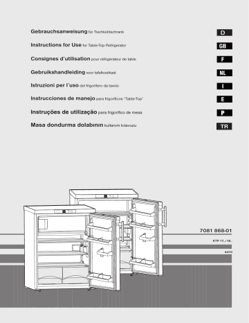 KTP 1810 | Liebherr KTP 1714 Manuel du propriétaire | Fixfr