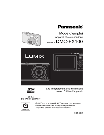 Panasonic Lumix DMC-FX100 Manuel du propriétaire | Fixfr