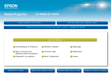 Epson EH-TW490 Manuel du propriétaire | Fixfr