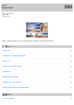 Sony CYBER-SHOT DSC-H400 Manuel du propriétaire
