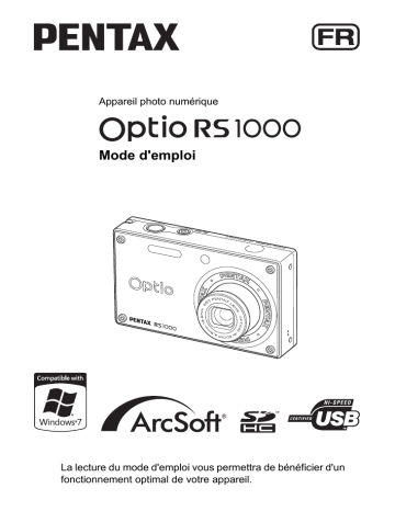 Pentax Optio RS1000 Manuel du propriétaire | Fixfr