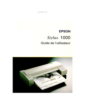 Epson Stylus 1000 Manuel du propriétaire | Fixfr