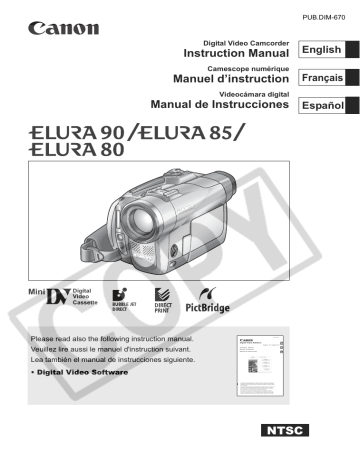 Canon ELURA 90 Manuel du propriétaire | Fixfr