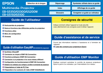 EB-G5350NL | EB-G5100 | EB-G5150NL | Epson EB-G5300NL Manuel du propriétaire | Fixfr