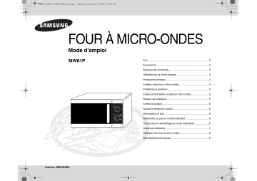 Samsung MW81P Manuel du propriétaire | Fixfr