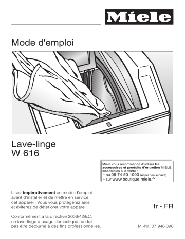 Manuel du propriétaire | Miele W 616 Manuel utilisateur | Fixfr