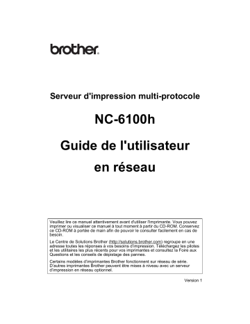 Brother NC-6100h Manuel du propriétaire | Fixfr