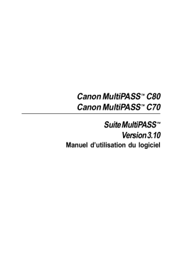 Canon MultiPASS C80 Manuel du propriétaire