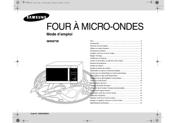 Samsung MW87W Manuel du propriétaire | Fixfr