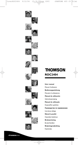 Thomson ROC 2404 Manuel du propriétaire | Fixfr