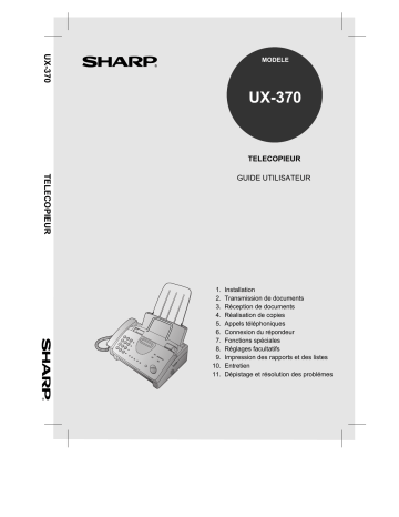 Sharp UX-370 Manuel du propriétaire | Fixfr