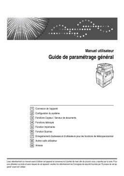 Ricoh MP C4500 GENERAL SETTINGS GUIDE Manuel utilisateur