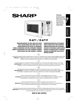 Sharp R-671 Manuel du propriétaire