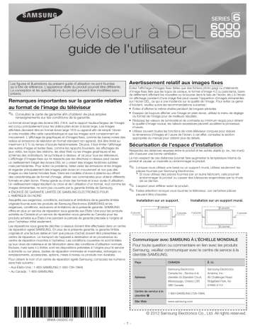 UN60EH6000F | UN46EH6000F | UN50EH6000F | UN40EH6000F | Samsung UN55EH6000F Manuel du propriétaire | Fixfr