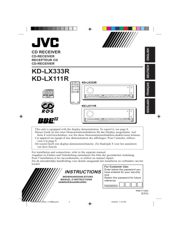 JVC KD-LX333R Manuel du propriétaire | Fixfr