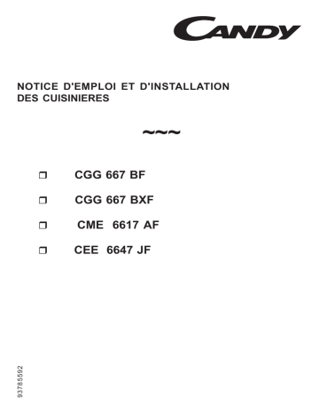 Candy CME 6617 Manuel du propriétaire | Fixfr