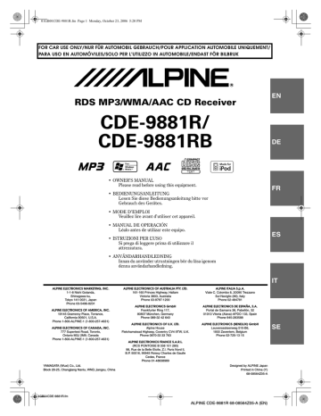 CDE-9881R_2 | Alpine CDE-9881RB Manuel du propriétaire | Fixfr