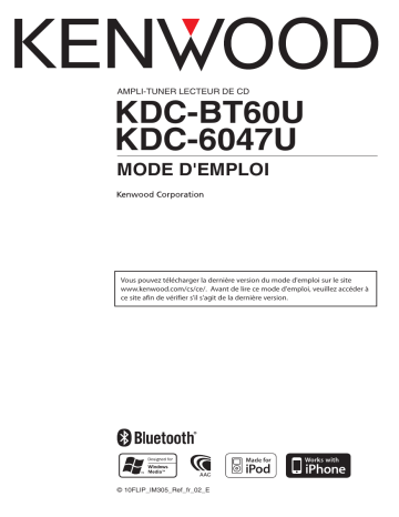 Kenwood KDC-6047U Manuel du propriétaire | Fixfr