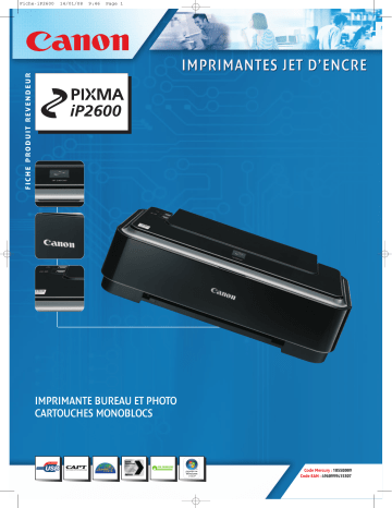 Canon PIXMA IP2600 Manuel du propriétaire | Fixfr