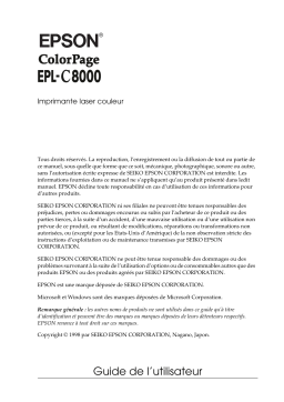 Epson EPL-C8000 Manuel du propriétaire