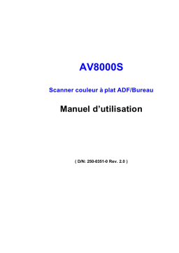 Avision AV8000S Manuel du propriétaire