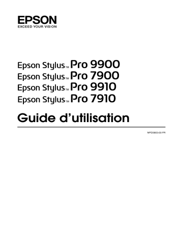 Epson Stylus Pro 9900 Manuel du propriétaire | Fixfr