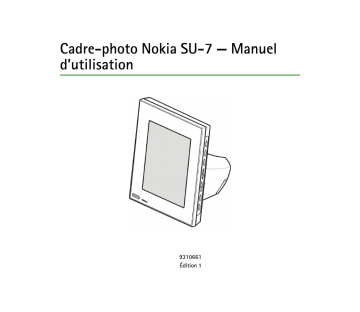 Nokia IMAGE FRAME SU-7 Manuel du propriétaire | Fixfr