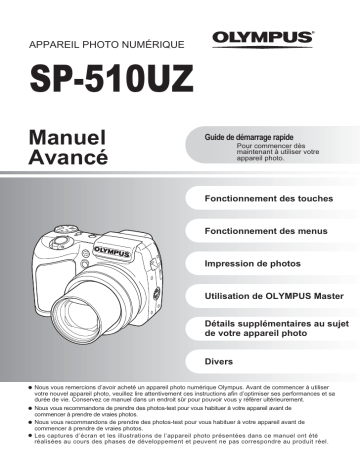 Olympus SP-510 UZ Manuel du propriétaire | Fixfr