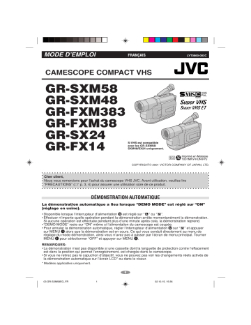 JVC GR-SXM48EG Manuel du propriétaire | Fixfr