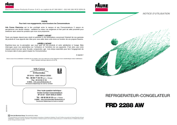 Faure FRD2288AW Manuel du propriétaire | Fixfr