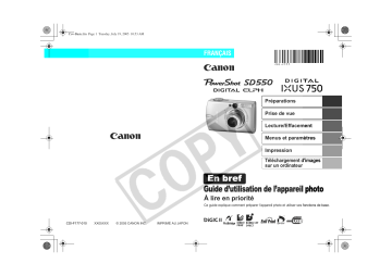 IXUS 750 | Canon PowerShot SD550 Manuel du propriétaire | Fixfr