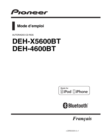 Pioneer DEH-4600BT Manuel du propriétaire | Fixfr