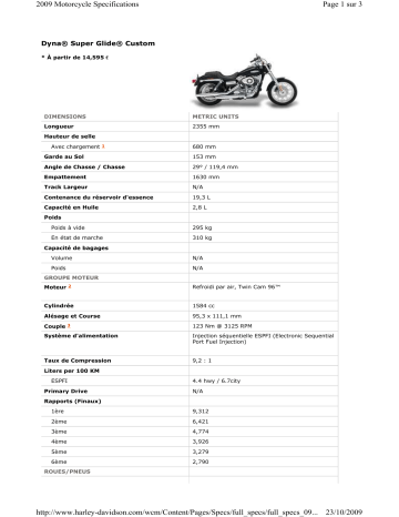 HARLEY-DAVIDSON DYNA SUPER GLIDE CUSTOM Manuel du propriétaire | Fixfr