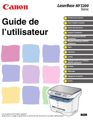 Canon LaserBase MF3240 Manuel du propriétaire | Fixfr