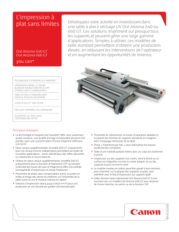 Canon OCE ARIZONA 600 GT Manuel du propriétaire | Fixfr