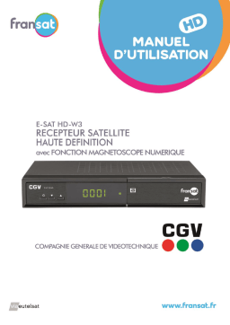 CGV E-SAT HD-W3 Manuel du propriétaire