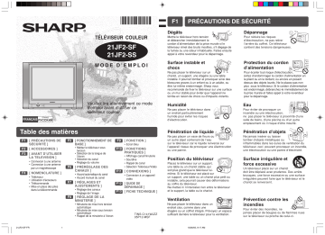 Sharp 21JF2-SF/21JF2-SS Manuel du propriétaire | Fixfr