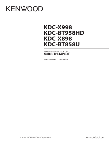 Kenwood KDC-BT958HD Manuel du propriétaire | Fixfr