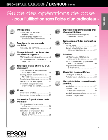 Epson STYLUS DX9400F Manuel du propriétaire | Fixfr