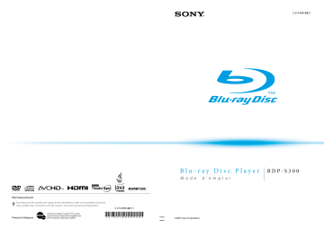 Sony BDP-S300 Manuel du propriétaire | Fixfr