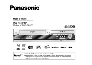 Panasonic DMR-EH80V Manuel du propriétaire | Fixfr