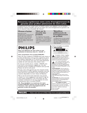 Philips DVP3500-37B Manuel du propriétaire | Fixfr