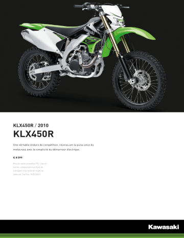 Kawasaki KLX 450R Manuel du propriétaire | Fixfr