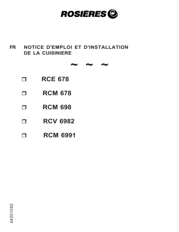 RCV 6982 | RCM 6991 | ROSIERES RCM 678 Manuel du propriétaire | Fixfr