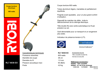 Ryobi RLT-6038 EX Manuel du propriétaire | Fixfr